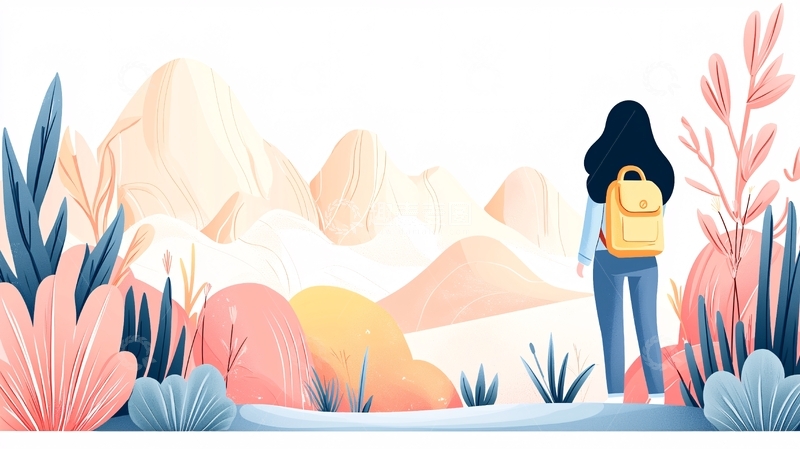 高清大图下载【趣麦麦图】旅行女孩欣赏风景