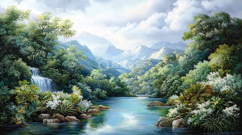 高清大图下载【趣麦麦图】山水油画风景