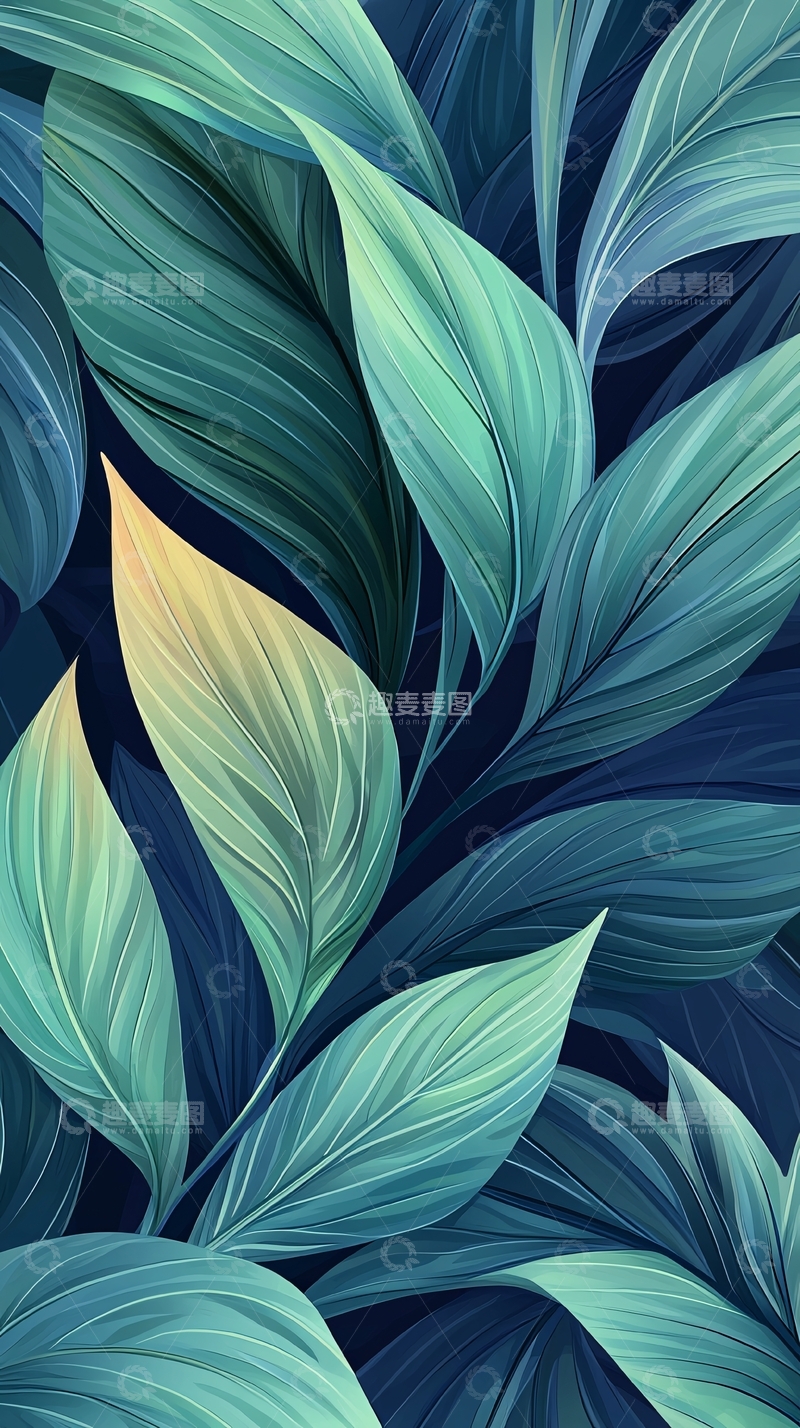 高清大图下载【趣麦麦图】热带植物叶子抽象艺术背景