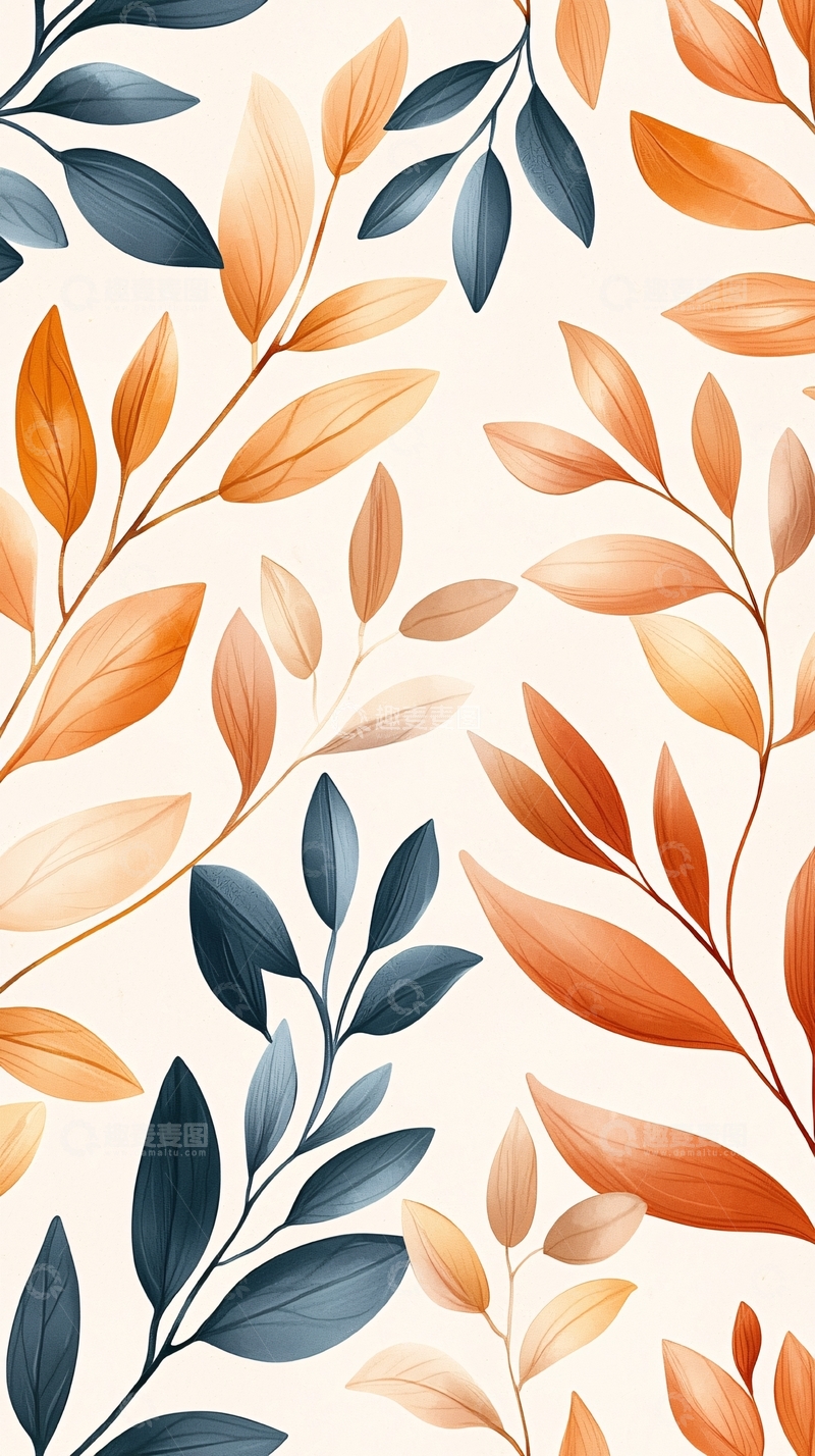 高清大图下载【趣麦麦图】秋日树叶背景图案