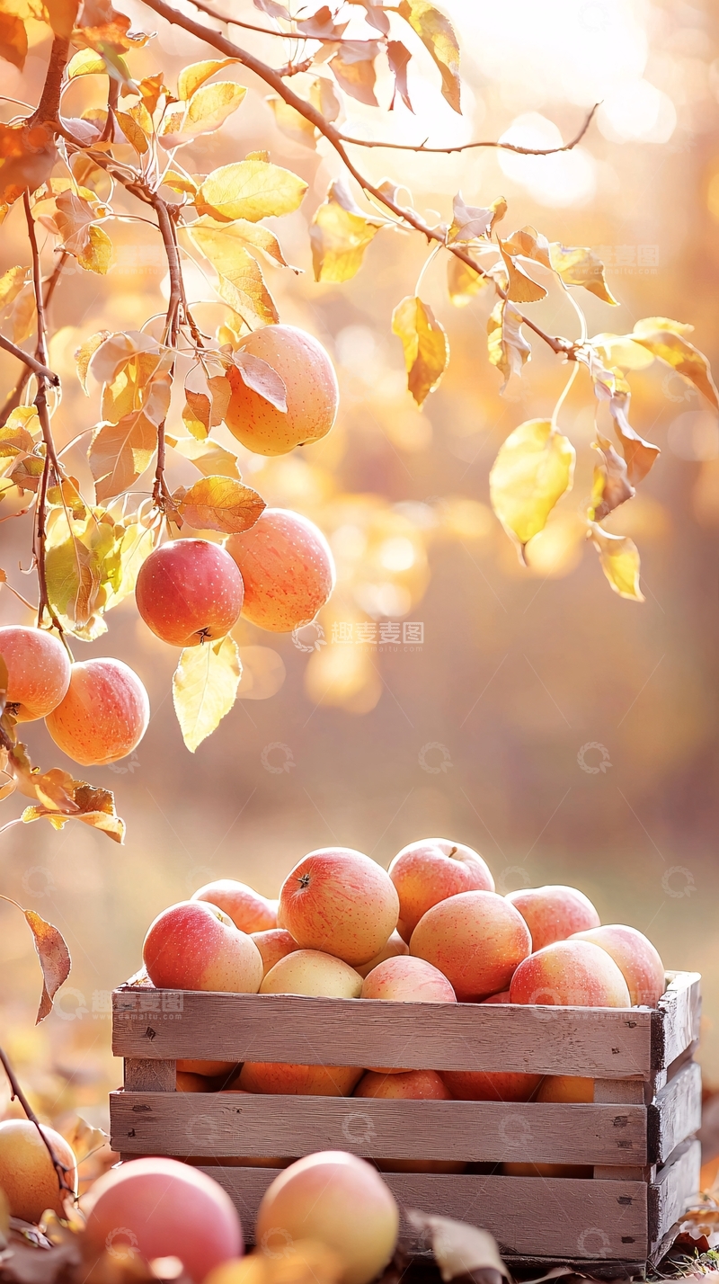 高清大图下载【趣麦麦图】秋日苹果丰收场景