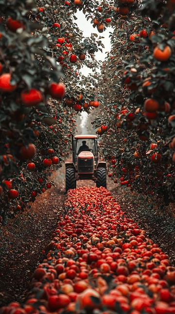 苹果收获季节的果园