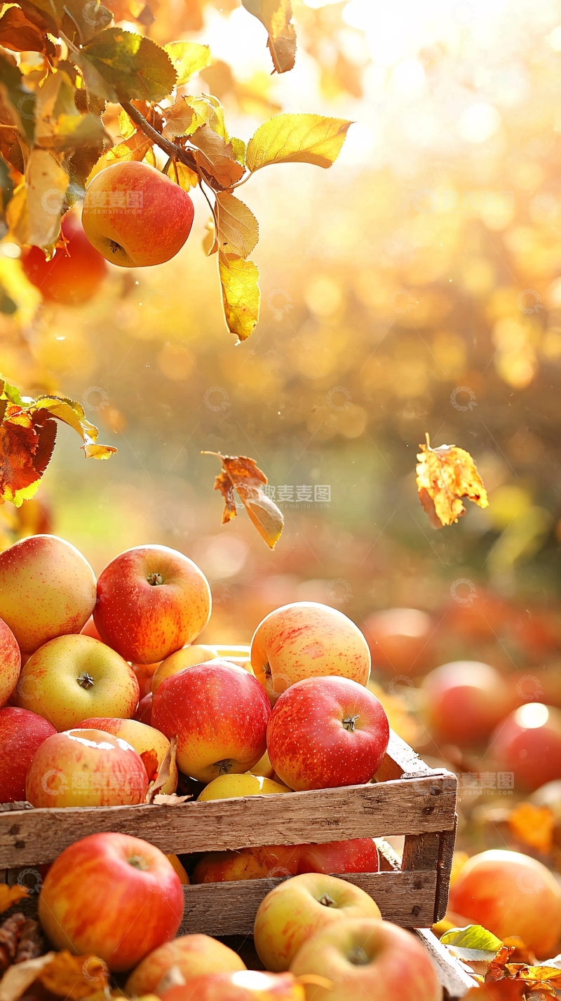 高清大图下载【趣麦麦图】秋日丰收苹果篮