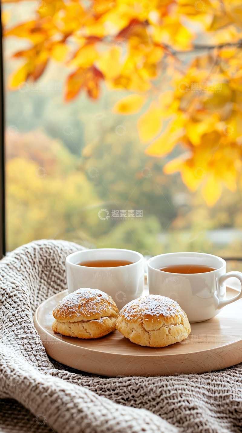 高清大图下载【趣麦麦图】秋日午后茶点时光