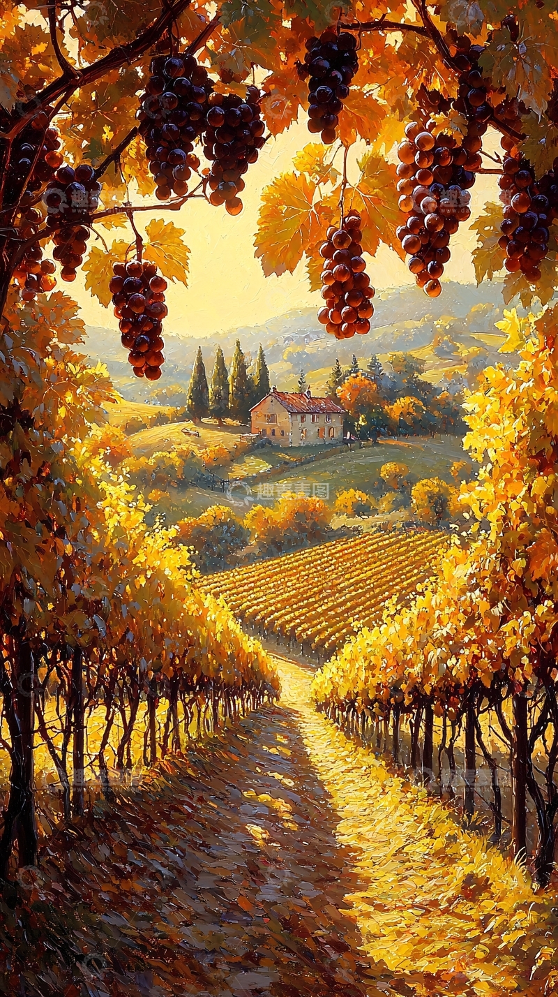 高清大图下载【趣麦麦图】秋日葡萄园风景