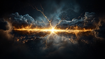 雷电穿梭在云层之间