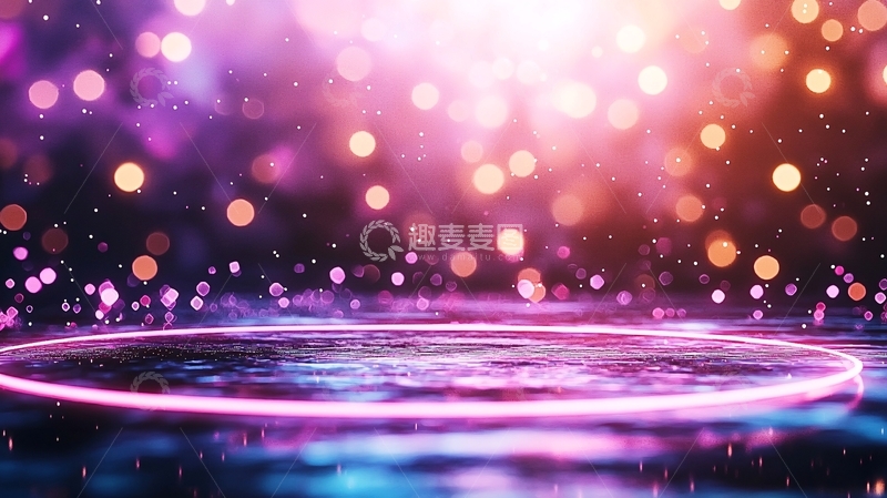 高清大图下载【趣麦麦图】梦幻紫粉光斑舞台背景