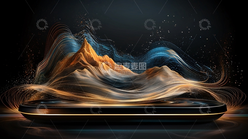 高清大图下载【趣麦麦图】抽象流体渐变展示台