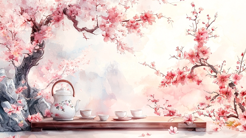 高清大图下载【趣麦麦图】樱花茶会高清图片