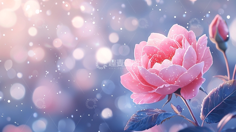 高清大图下载【趣麦麦图】梦幻粉红玫瑰花背景