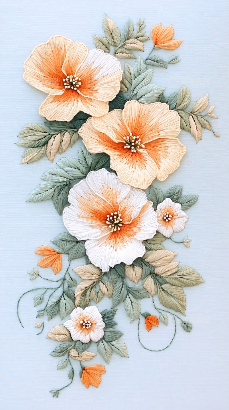 高清大图下载【趣麦麦图】纸艺花卉手工艺装饰图案