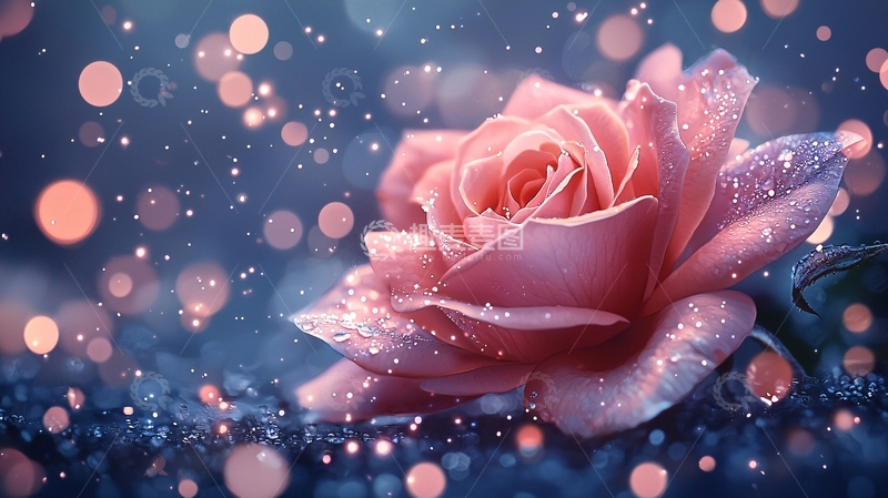 高清大图下载【趣麦麦图】梦幻玫瑰光斑背景