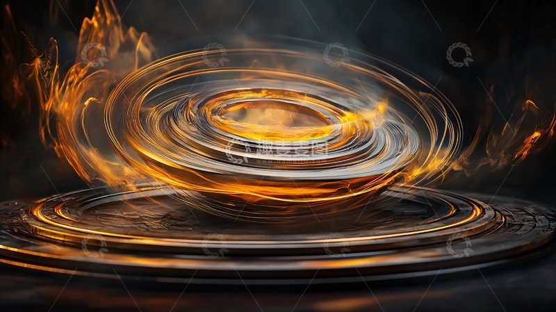 高清大图下载【趣麦麦图】金色漩涡能量释放