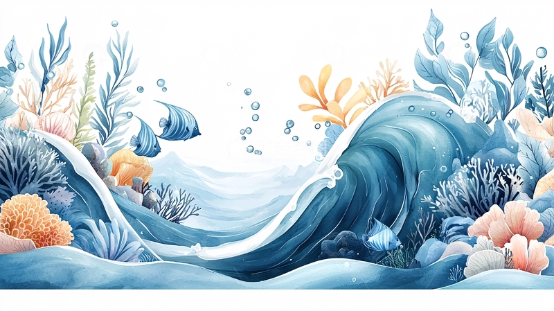 高清大图下载【趣麦麦图】海洋生物与珊瑚礁的水下世界