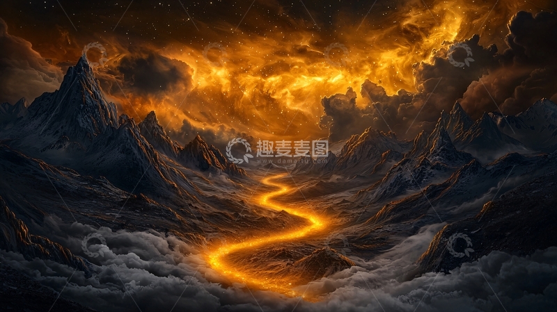 高清大图下载【趣麦麦图】火山爆发后的峡谷景色