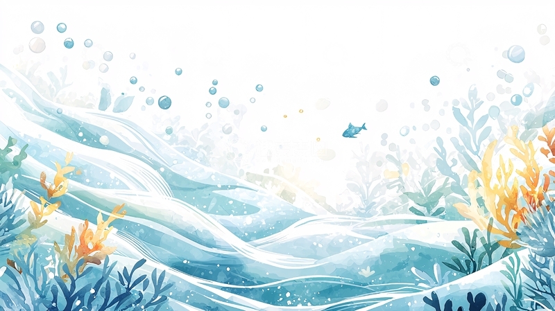 高清大图下载【趣麦麦图】海底世界动态波浪场景