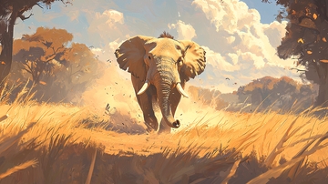 非洲草原上的大象