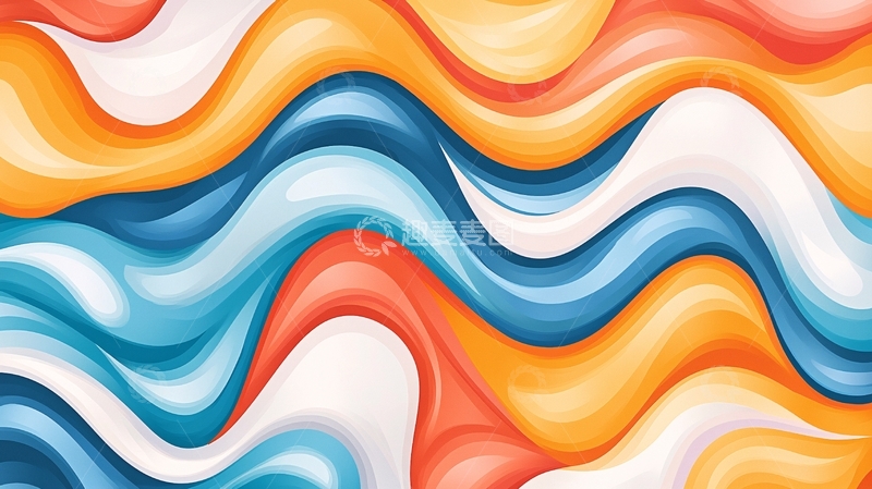 高清大图下载【趣麦麦图】抽象波浪色彩背景图