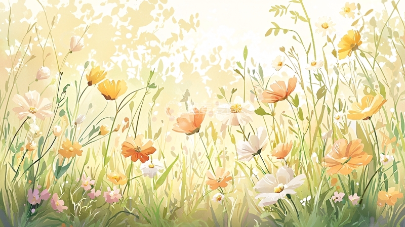 高清大图下载【趣麦麦图】春日花海自然风景背景图