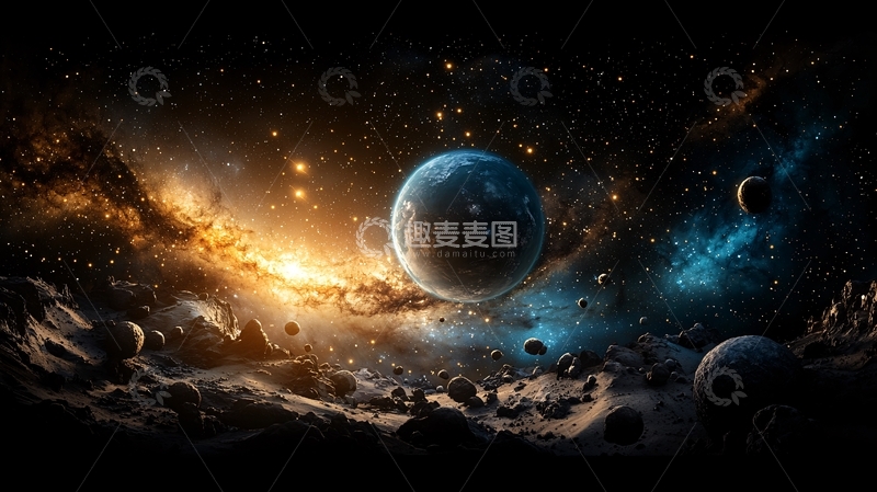 高清大图下载【趣麦麦图】星际探索：神秘星球与宇宙星河
