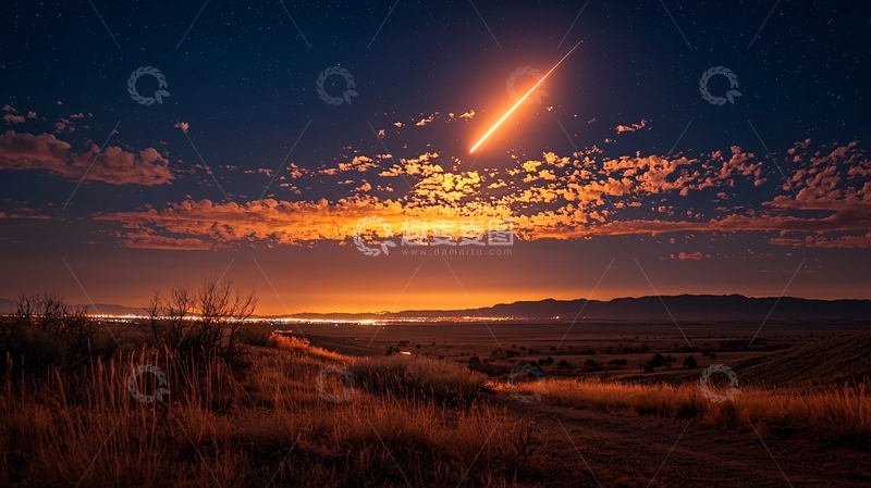 高清大图下载【趣麦麦图】流星划过夜空美景