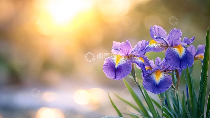 紫色鸢尾花在阳光下的美丽