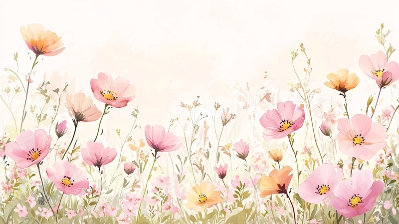 高清大图下载【趣麦麦图】粉嫩花朵背景素材