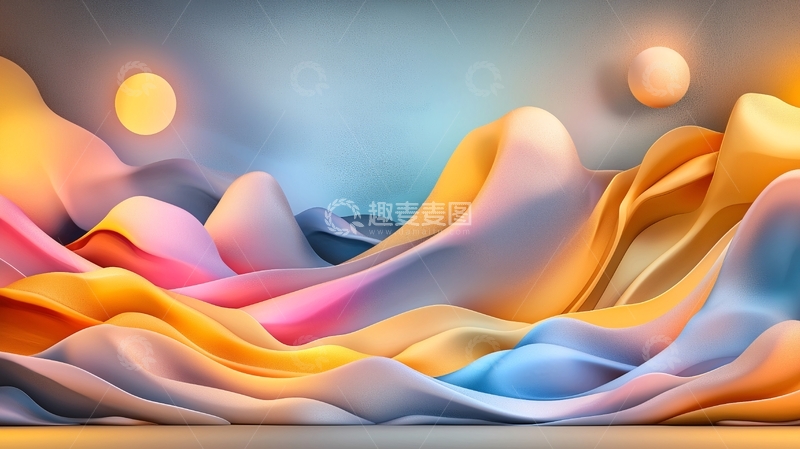 高清大图下载【趣麦麦图】梦幻色彩山峦风景图