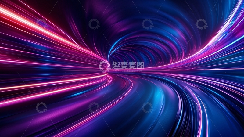 高清大图下载【趣麦麦图】科技感光线隧道