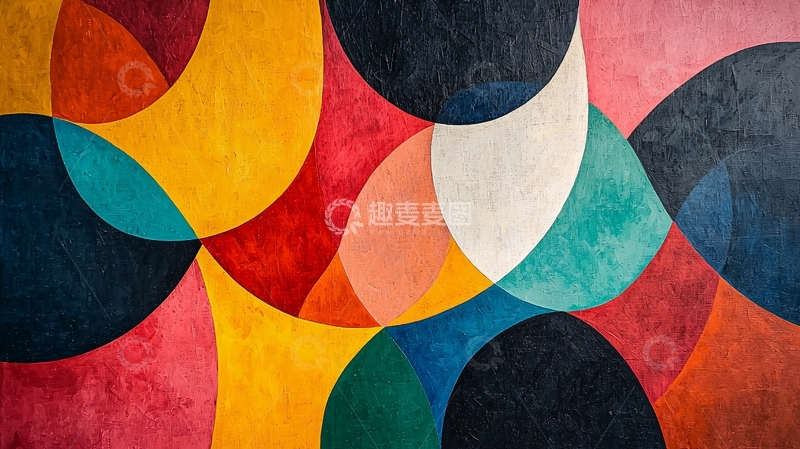 高清大图下载【趣麦麦图】抽象几何圆形艺术背景