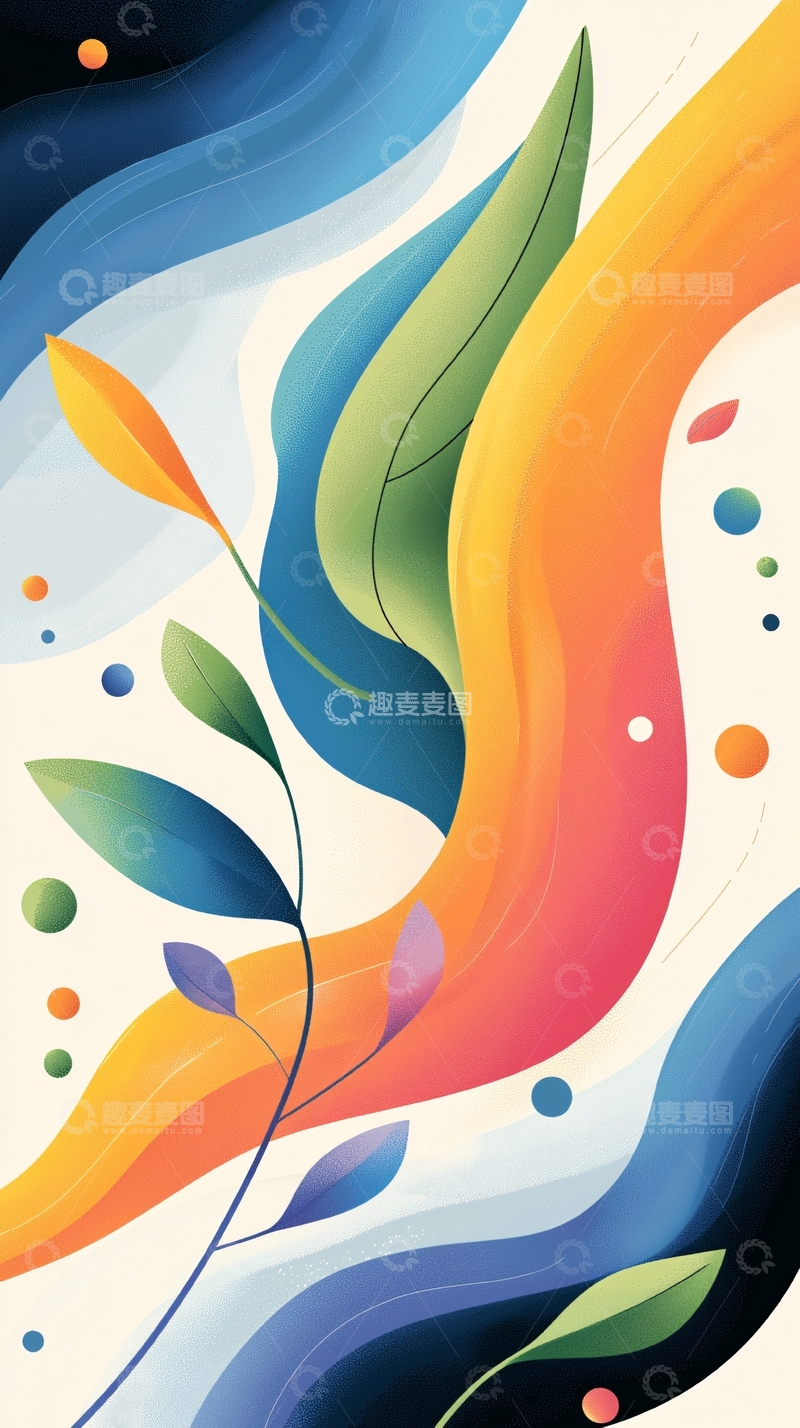 高清大图下载【趣麦麦图】色彩流动的抽象艺术背景