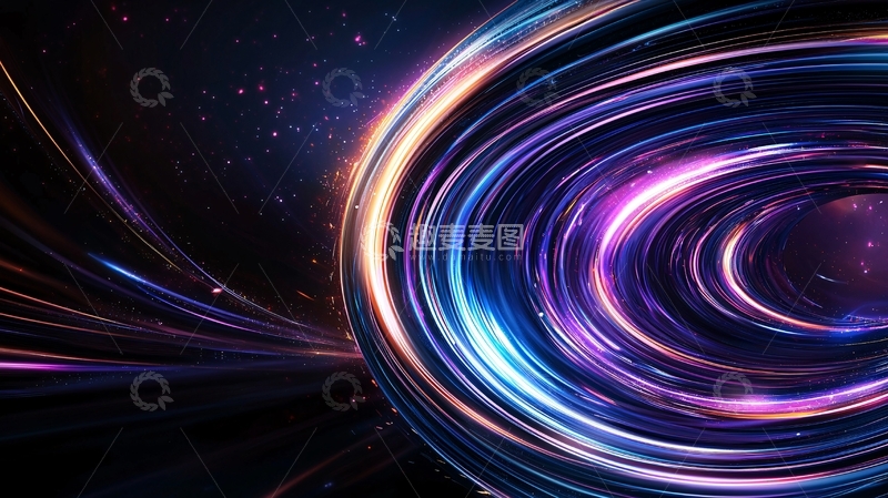 高清大图下载【趣麦麦图】梦幻星空光线轨迹