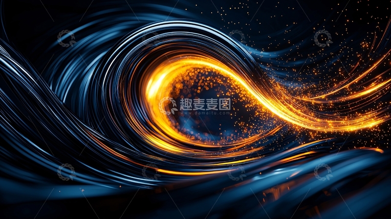 高清大图下载【趣麦麦图】抽象光效流动曲线