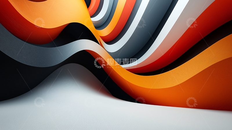 高清大图下载【趣麦麦图】抽象波浪线条背景素材