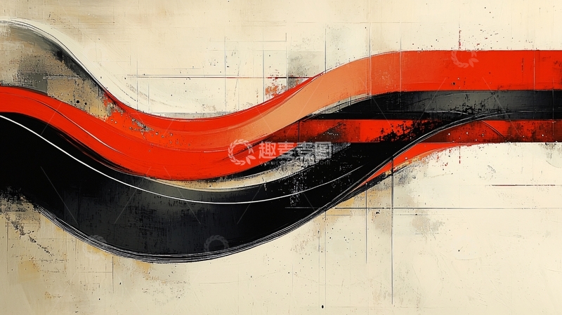 高清大图下载【趣麦麦图】抽象波浪线条艺术画