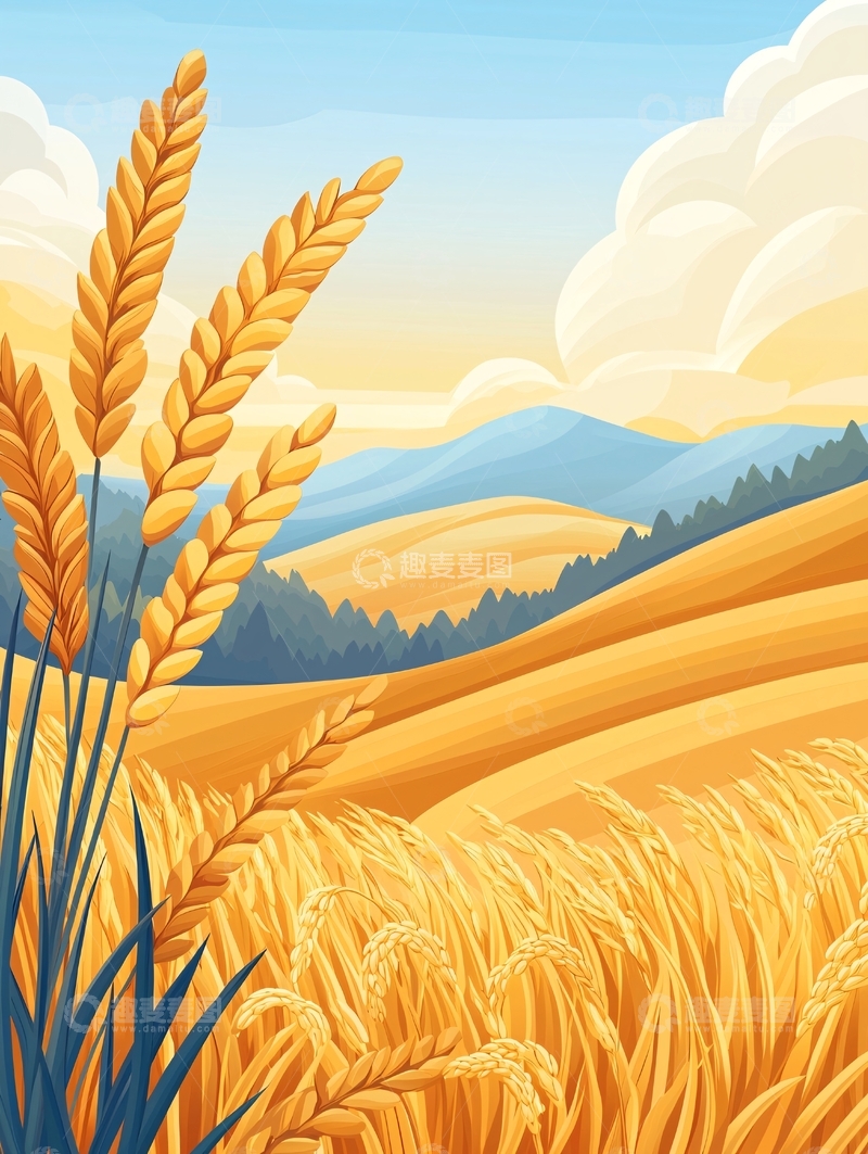 高清大图下载【趣麦麦图】麦穗金黄高清图片