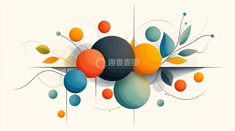 高清大图下载【趣麦麦图】色彩斑斓的抽象艺术图形