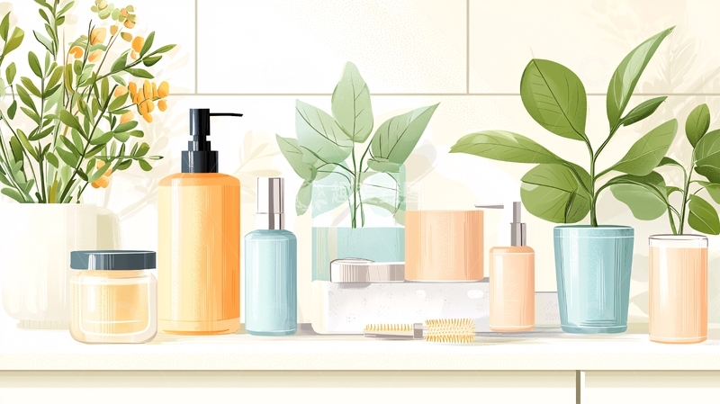 高清大图下载【趣麦麦图】清新自然家居浴室用品展示