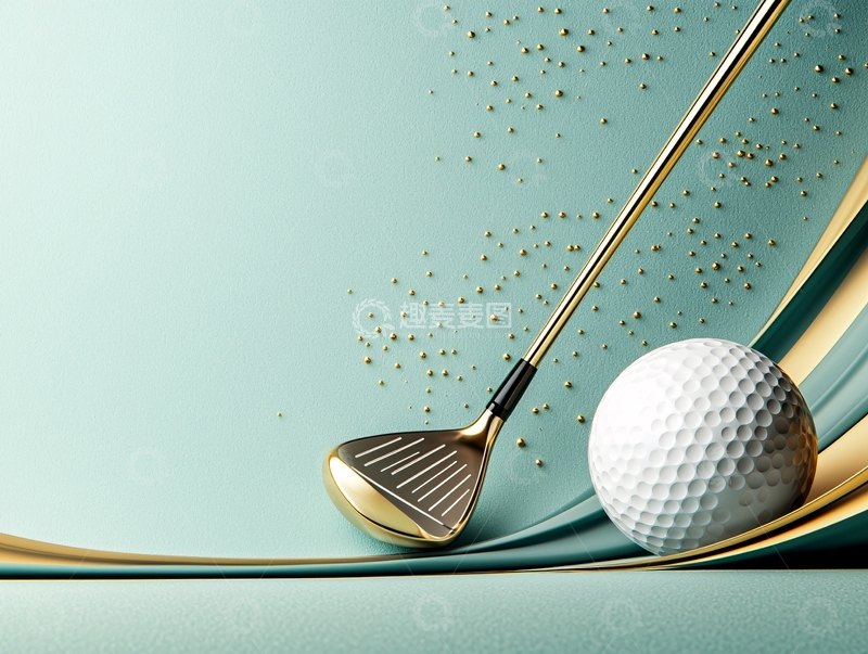 高清大图下载【趣麦麦图】高尔夫球杆和球的特写