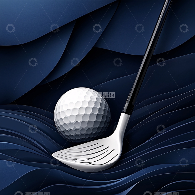 高清大图下载【趣麦麦图】高尔夫球杆和球的特写