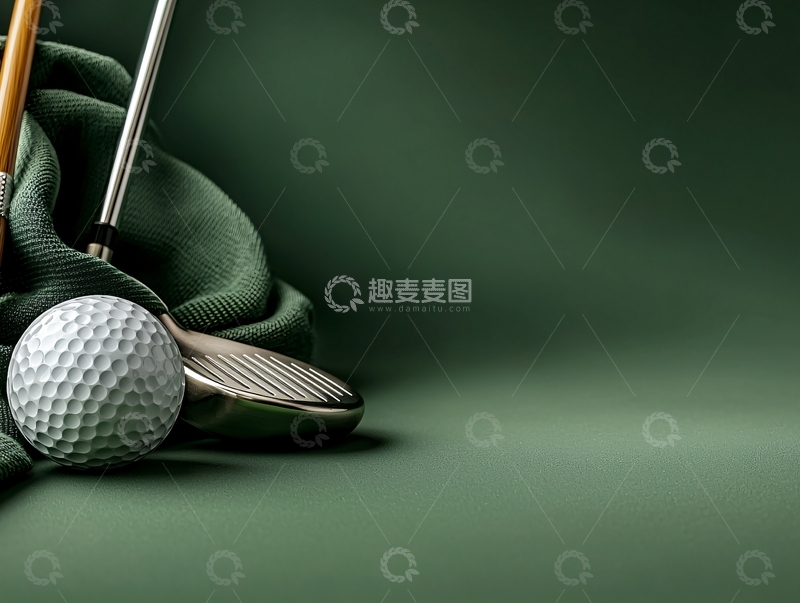 高清大图下载【趣麦麦图】高尔夫球与球杆静物