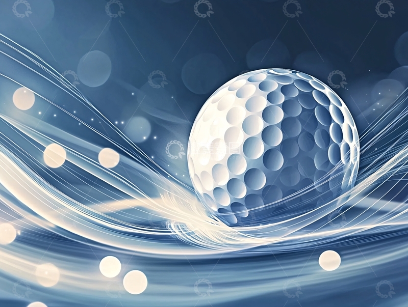 高清大图下载【趣麦麦图】高尔夫球与抽象光线流动