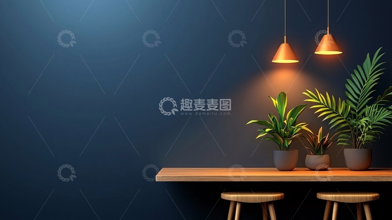 高清大图下载【趣麦麦图】现代简约室内植物装饰场景