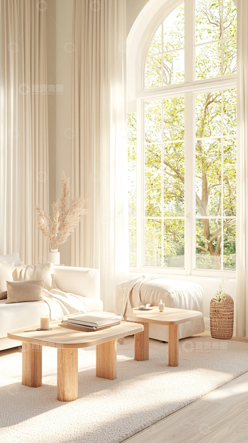高清大图下载【趣麦麦图】自然光下的温馨客厅