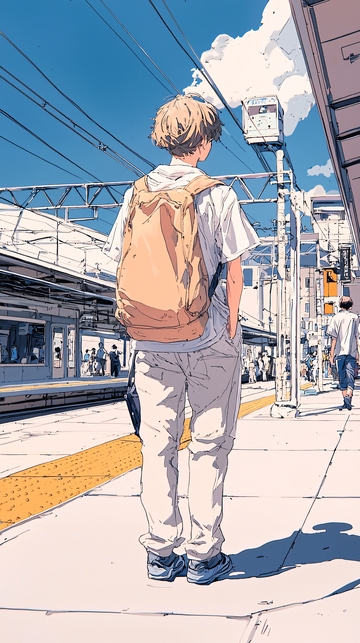 站台上的青春背影