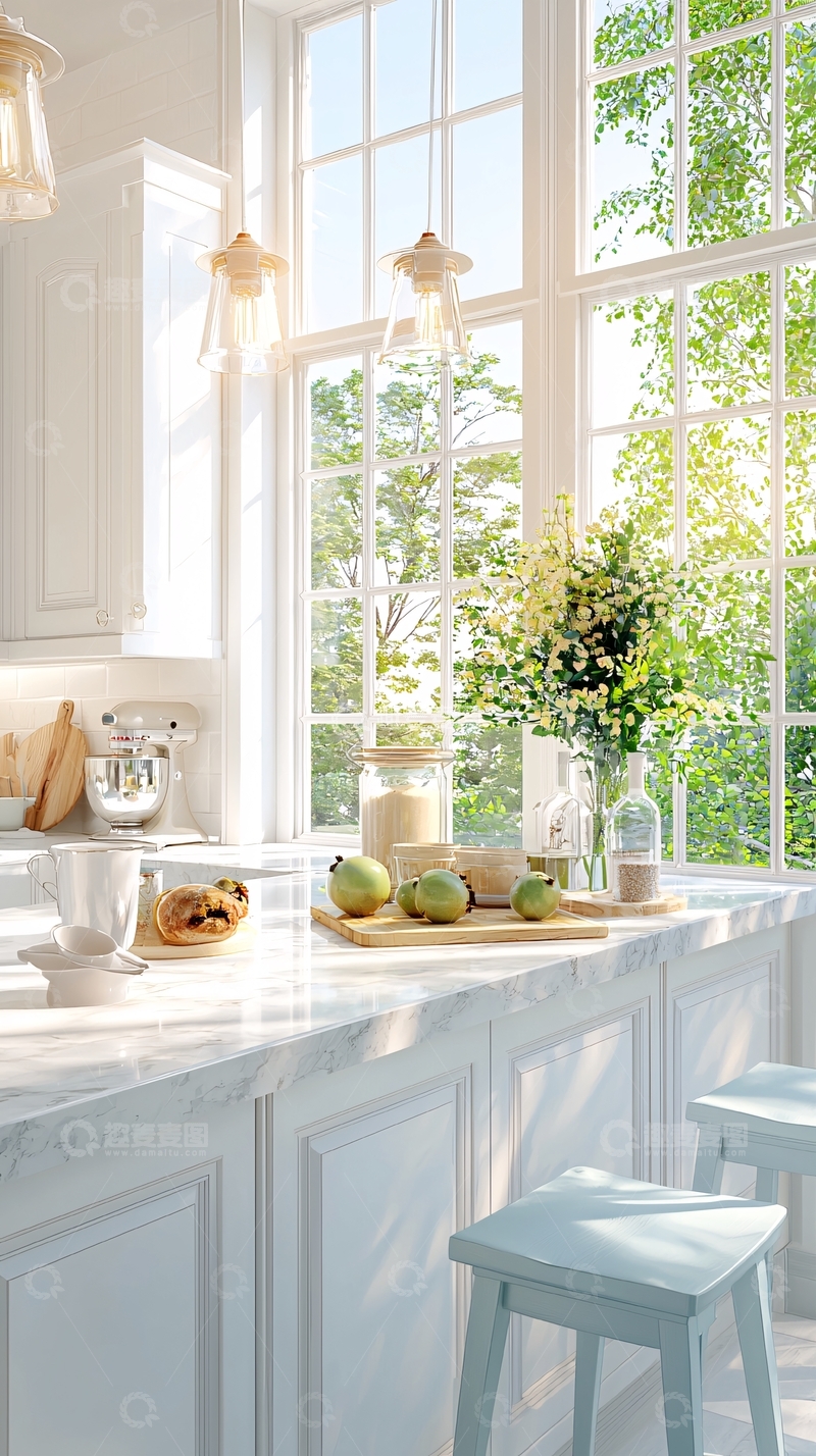 高清大图下载【趣麦麦图】清新自然厨房窗边装饰