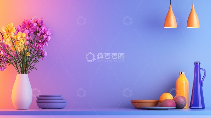 高清大图下载【趣麦麦图】现代简约餐桌布置与装饰元素