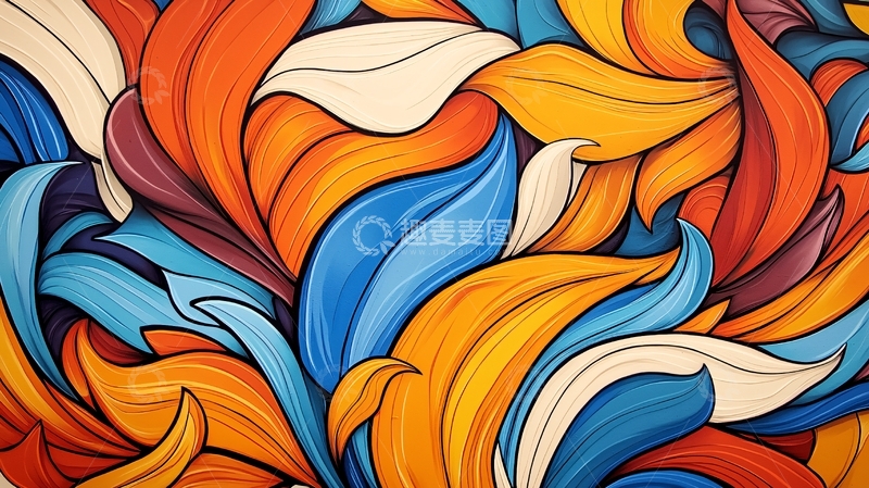 高清大图下载【趣麦麦图】抽象花卉色彩鲜艳