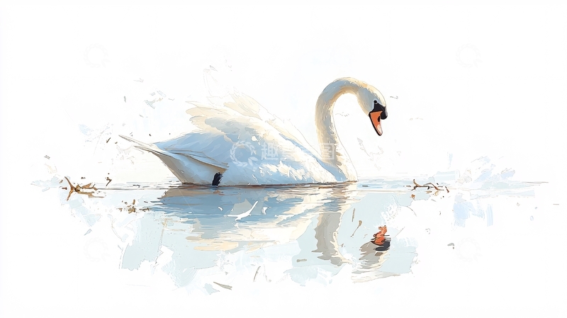 高清大图下载【趣麦麦图】水面上的白色天鹅