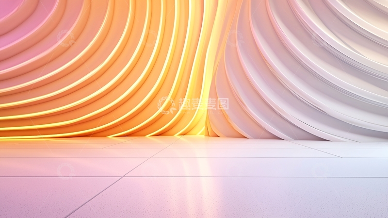 高清大图下载【趣麦麦图】现代抽象弧形背景墙